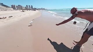Морская телевизия на пляже Ашдода за рекой Лахиш