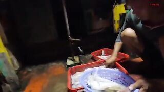 Ночная ловля кальмара с лодки в Лонгхае