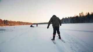 Первое знакомство с зимней рыбалкой в Архангельской области