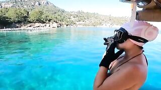 Утренний выход в бухте Амос и жареная рыба на лодке в Турции