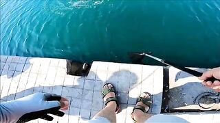Крупная рыба на зеленую сырную насадку в Синопе