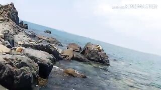 Рыбалка с друзьями на каменистом берегу Байдай у Камрани