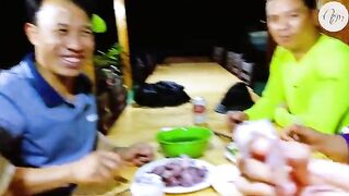 Кальмар на свет у плавучего дома в бухте Ланха