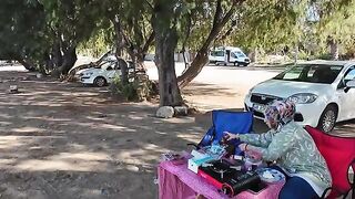 Завтрак на берегу и проверка удочек в Гюмюшлюке