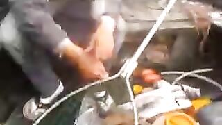 Морская рыбалка на сибаса у Эль-Джадиды в Марокко: поклевка и рыба в подсаке