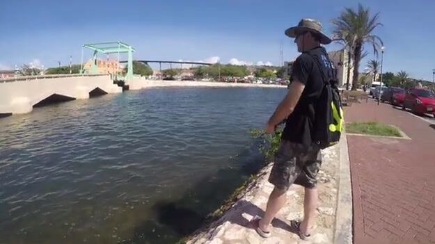 Рыбалка с берега в Виллемстаде на Кюрасао: прогулка у порта вместо выхода на каяке