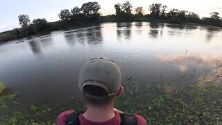 Большой голавль на вращалку в летний вечер у Муреша