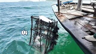 С ребенком на рыбацкой лодке Кото: удочка и ловушки для кальмара
