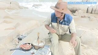 Первая морская рыбалка у Хочама и обед из улова