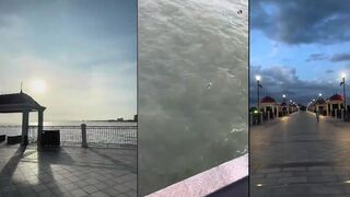 Семейная рыбалка с прогулочного пирса Хочама на закате