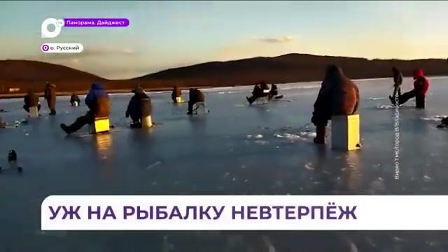 Рыбаки на первом льду бухты Новик у острова Русский: старый репортаж о зимней рыбалке