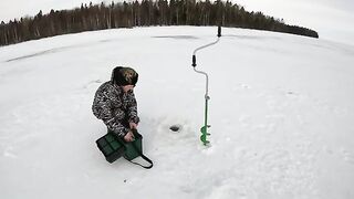 Поздний выход на лед Онеги за хариусом