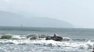 Невод на пляже Микхе в Дананге: рыбаки и отдыхающие у прибоя