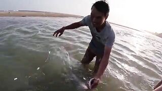 Лонгхай после сильной волны: ставим сеть на мелководье