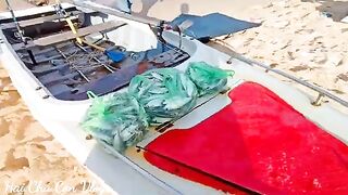 Утро рыбаков в Зыонгдонге на Фукуоке: лодки, сеть и свежая рыба