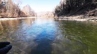 Ноябрьский хариус на Уссури в Приморье при морозе минус тринадцать и ловле на разные мушки
