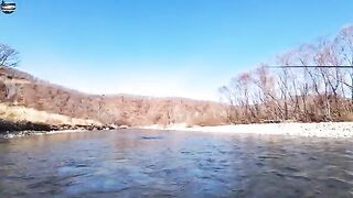 Ноябрьский хариус на Уссури в Приморье при морозе минус тринадцать и ловле на разные мушки