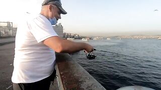 Ставрида с Галатского моста в Стамбуле: как местные рыбаки ловят на самодур и мелкие крючки