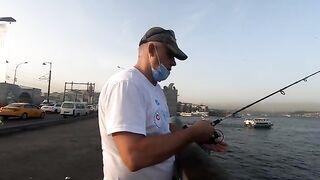 Ставрида с Галатского моста в Стамбуле: как местные рыбаки ловят на самодур и мелкие крючки