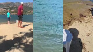 Рыба потащила удочку в воду у Ретимно на Крите: неожиданная поклевка во время ловли с берега