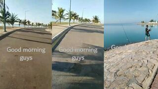 Yanbu Industrial - набережная, ветер и клев у волнореза