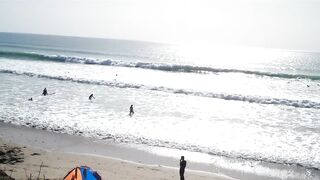 Taghazout fishing village - вид на бухту и точки у камней