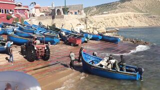 Imsouane: лодки на песок и короткая рыбалка у волнореза