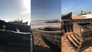 Oualidia — лодка разбита волной, где безопаснее для рыбалки?