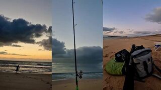 Mohammedia beach fishing - морская рыбалка на плесе у волнореза