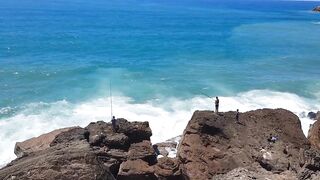 Larache, Morocco - июльская рыбалка у устья реки