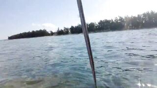 Flic en Flac, каяк-рыбалка у кромки рифа на мелководье