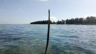 Flic en Flac, каяк-рыбалка у кромки рифа на мелководье