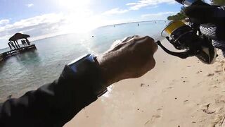 Wolmar Beach, Flic en Flac: shore casting с рассвета