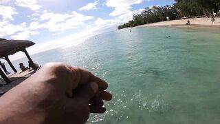 Wolmar Beach, Flic en Flac: shore casting с рассвета