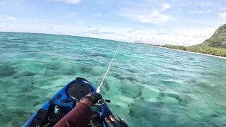 Le Morne kayak fishing: каяк, прилив и дорожка по кромке рифа