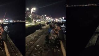 Измир, Алсанчак: рыбаки на набережной и закатные забросы