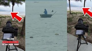 Da Nang, Vietnam — обычная лодка, но приглядись: рыбалка у стенки порта работает?