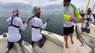 Первый yellowfin tuna: морская рыбалка, как удержать рыбу на вываживании?