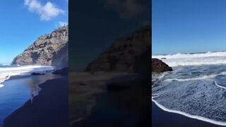 Тенерифе, Playa del Ancon: черный песок и микроджиг в прибое