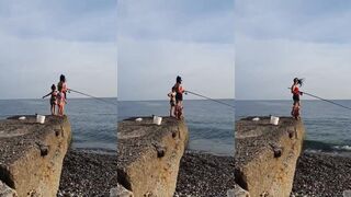 Абхазия, Гагра: река, перекаты и вечерняя рыбалка на течении