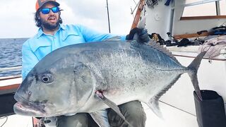 Pemba Zanzibar Tanzania охота на GT гигантского тревалли поппинг и релиз трофеев