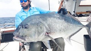 Pemba Zanzibar Tanzania охота на GT гигантского тревалли поппинг и релиз трофеев