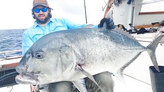 Pemba Zanzibar Tanzania охота на GT гигантского тревалли поппинг и релиз трофеев