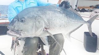 Pemba Zanzibar Tanzania охота на GT гигантского тревалли поппинг и релиз трофеев