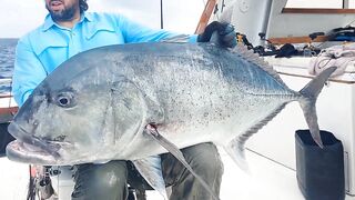 Pemba Zanzibar Tanzania охота на GT гигантского тревалли поппинг и релиз трофеев