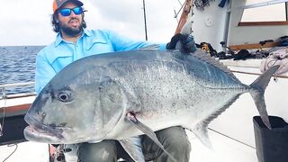 Pemba Zanzibar Tanzania охота на GT гигантского тревалли поппинг и релиз трофеев