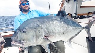 Pemba Zanzibar Tanzania охота на GT гигантского тревалли поппинг и релиз трофеев