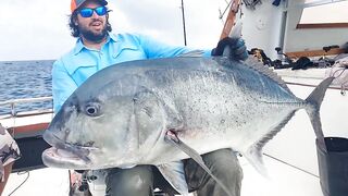 Pemba Zanzibar Tanzania охота на GT гигантского тревалли поппинг и релиз трофеев