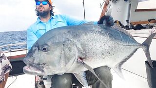 Pemba Zanzibar Tanzania охота на GT гигантского тревалли поппинг и релиз трофеев