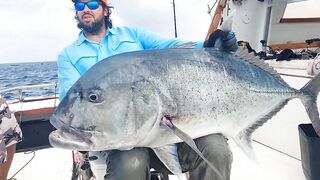 Pemba Zanzibar Tanzania охота на GT гигантского тревалли поппинг и релиз трофеев